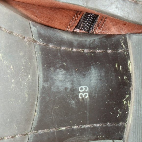Milano Martignana Brown Leather Side Zipper Buckled Tall Riding Boots Size 9 - Picture 8 of 9